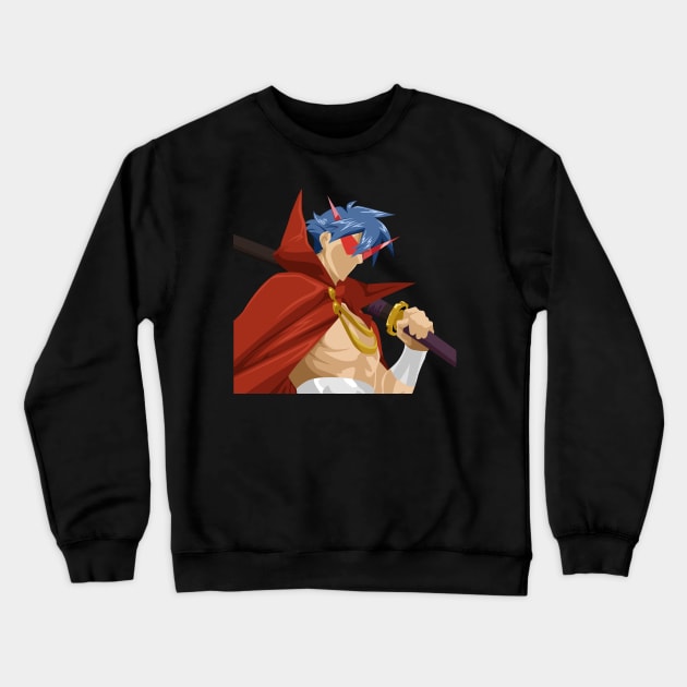 Kamina Gurren Lagann Crewneck Sweatshirt by Lazareen